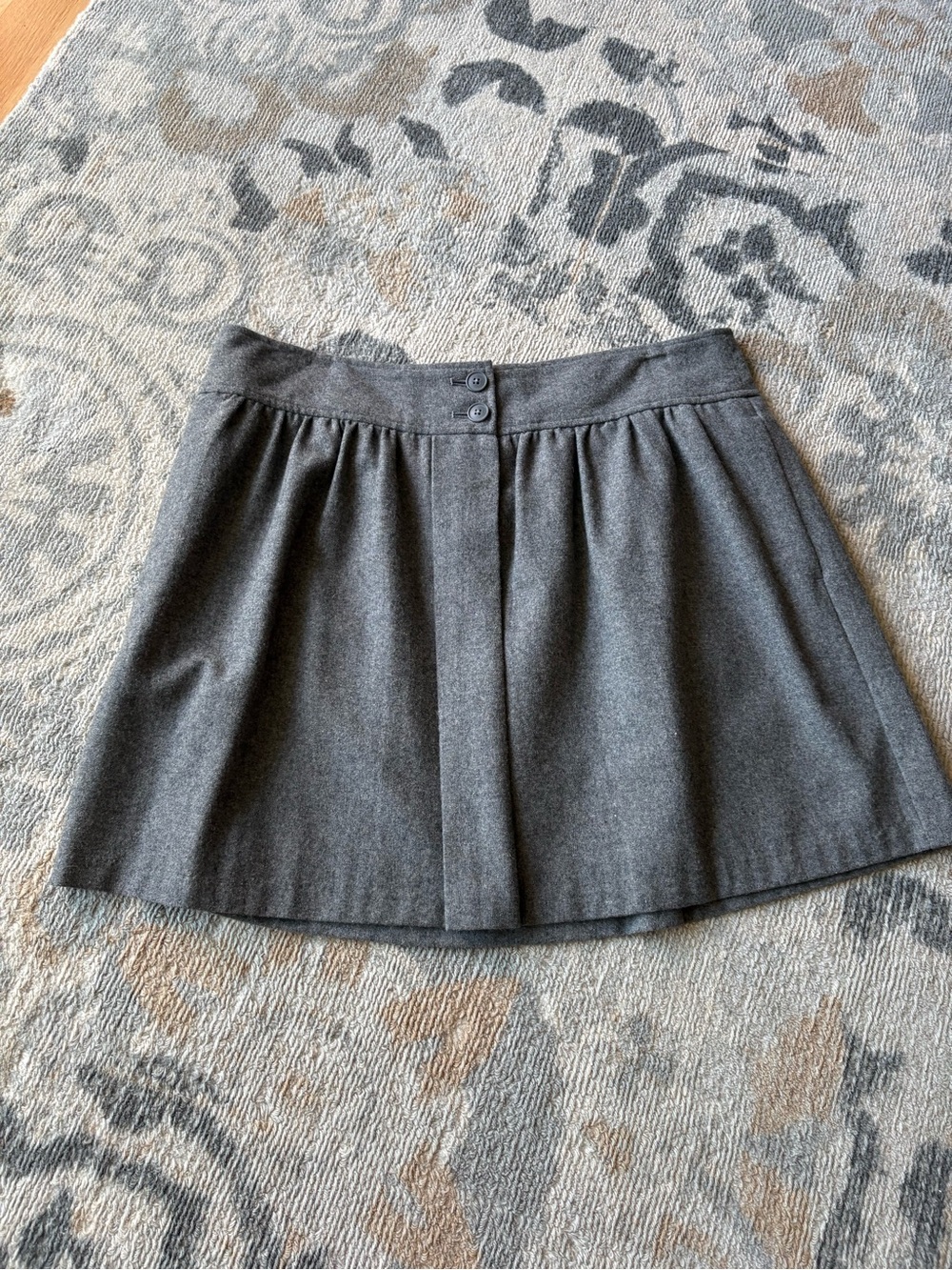 Loft Classic Grey Pleated A-Line Skirt